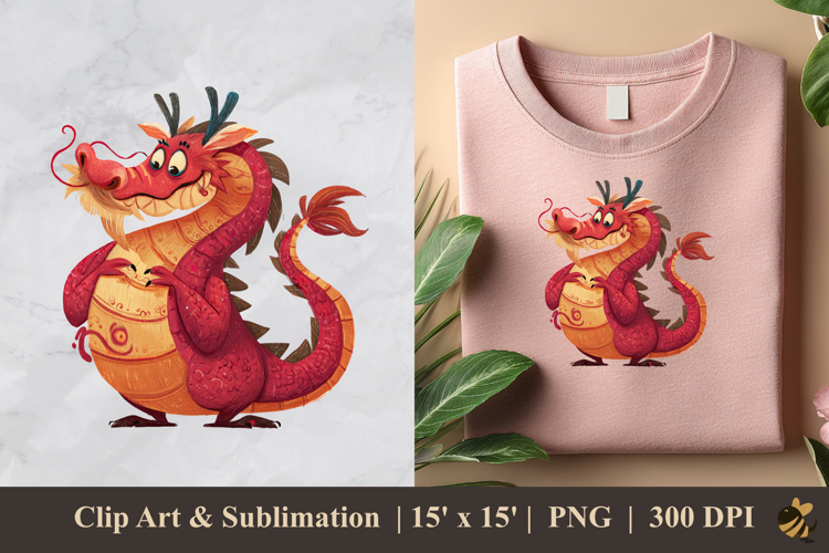 Cute Red Dragon DTF Sublimation Clipart Design 3