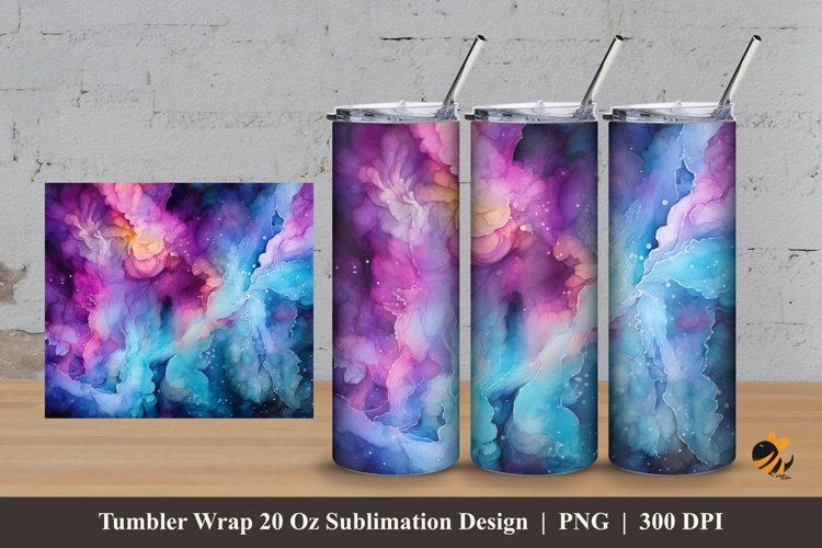 Galaxy Ink Mix Tumbler Wrap Sublimation Design 3