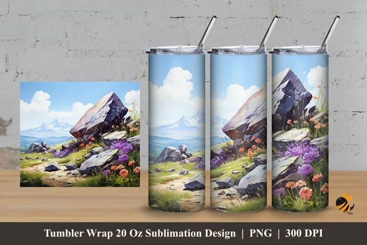 Big Stone Charm Tumbler Wrap Sublimation Design 3