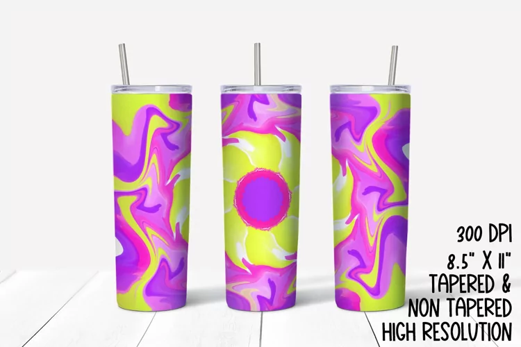 Bright Kalidescope Sublimation Tumbler