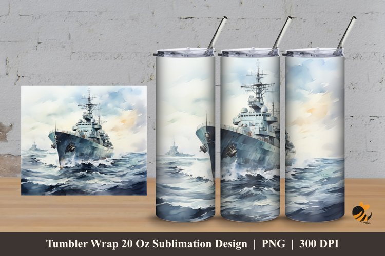 Tanker Tumbler Wrap Sublimation Design 3