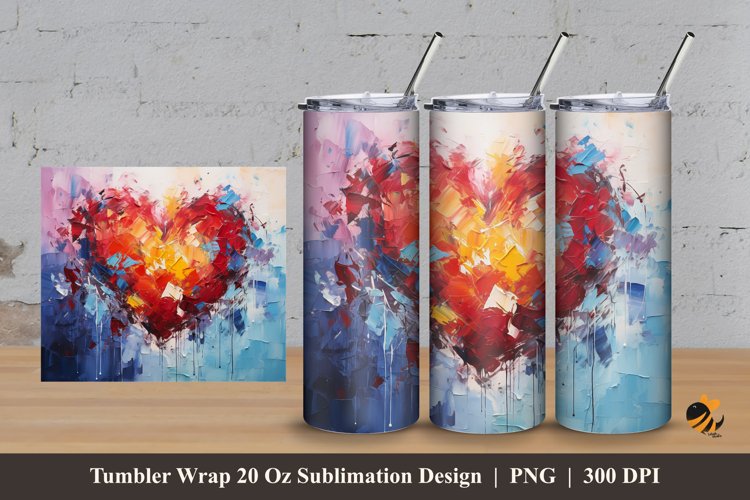 Love Painting Tumbler Wrap Sublimation Design 3