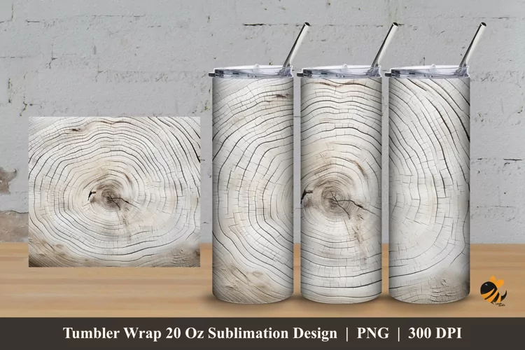 Wood Fiber Tumbler Wrap Sublimation Design 3