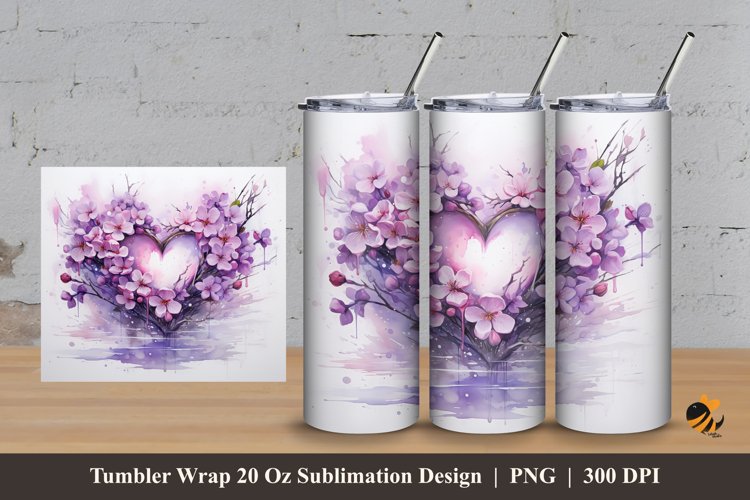 Twig of Love Tumbler Wrap Sublimation Design 3