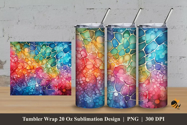 Painting Cells Tumbler Wrap Sublimation Design 3