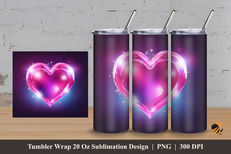Shiny Love Tumbler Wrap Sublimation Design 3