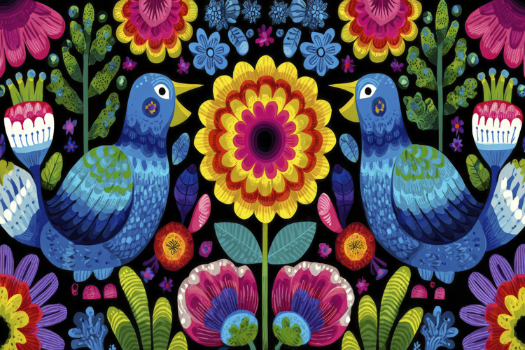 Mexican Folk Art Background