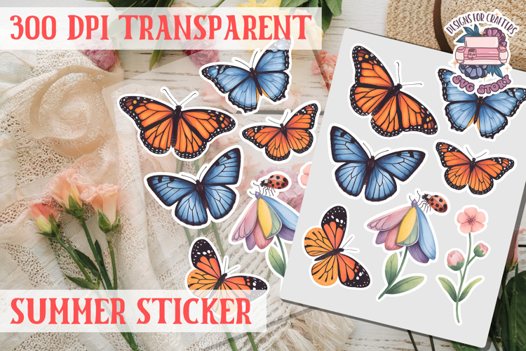 Summer sticker Cute flowers Love Picnic Beach Spring example image 1
