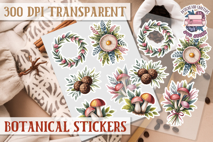 Botanical sticker sheet Spring Botanical PNG flowers