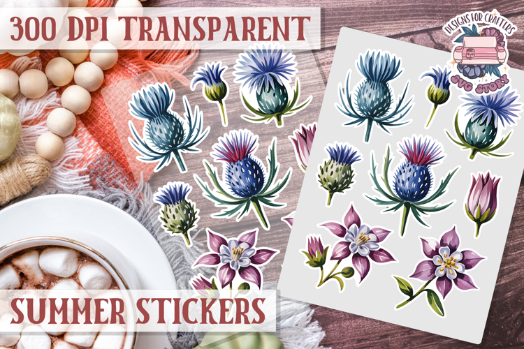 Summer Vibes sticker sheet Beach Scrapbook PNG Flowers example image 1