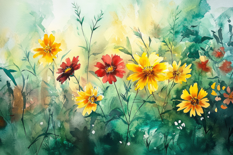 Watercolor Flowers Image 8