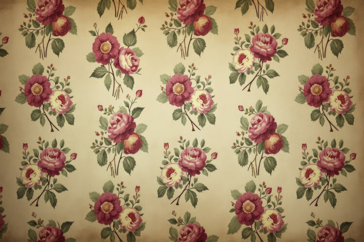 Repeating Pattern of Roses Background Wallpaper example image 1