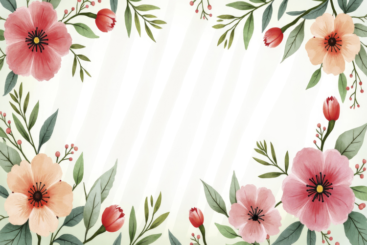 Floral Corner Frame Background Wallpaper