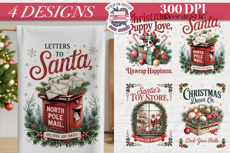 Christmas Vintage Quote Clipart PNG Sublimation 4 Design