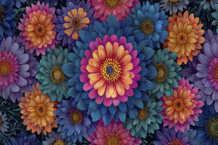 Colorful Floral Mandala Background