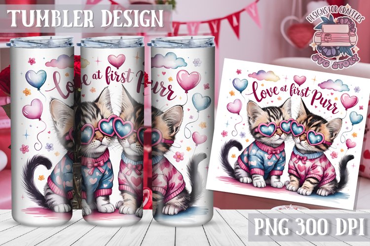 Sublimation Tumbler WRAP Love Design Quote Watercolor Animal