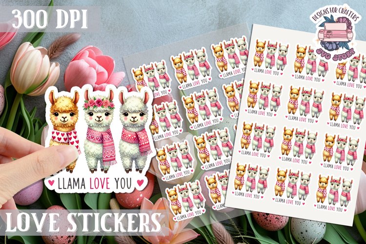 Love sticker Sheet Valentine Day Cute Animals Quote PNG