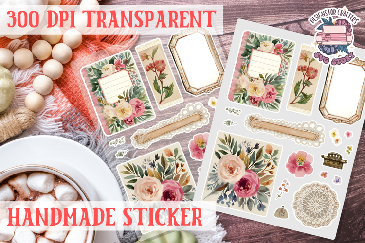 Handmade Crafter sticker flowers Love Patchwork Sewing Knit