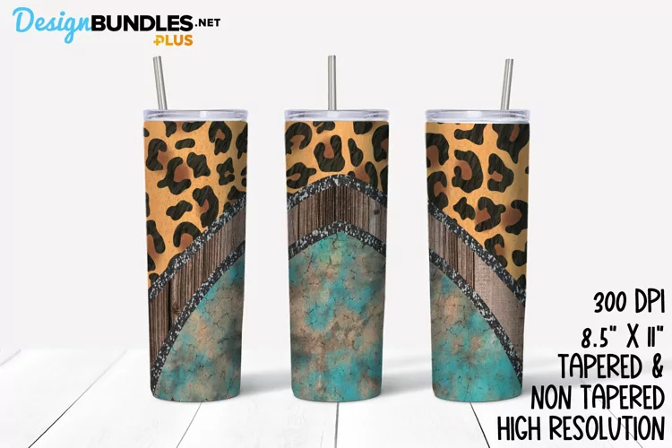Leopard Turquoise Tumbler Wrap