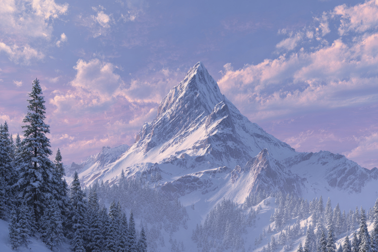 Snow Capped Mountain Peak Background Wallpaper