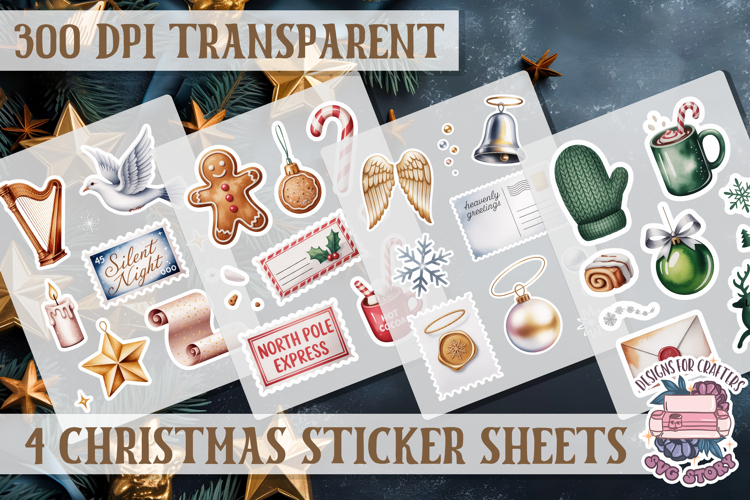 Christmas Watercolor Sticker Sheet Winter 4 PNG