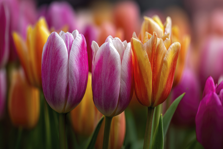 Colorful Tulip Background