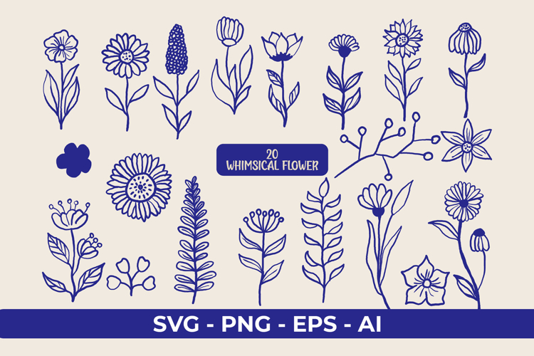 Whimsical Flowers Clipart