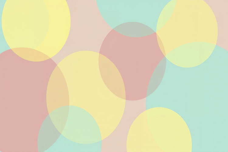 Overlapping Circles in Soft Pastel Background Wallpaper