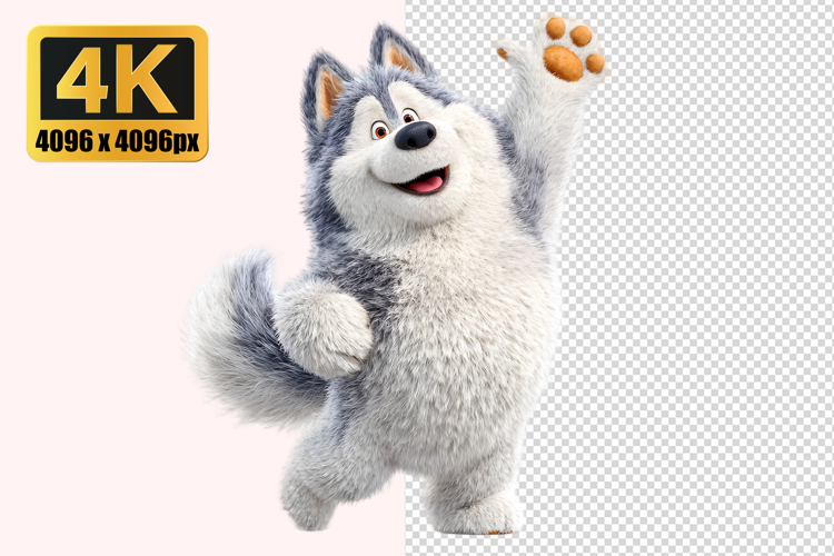 Waving Cheerfully Puppy Transparent PNG