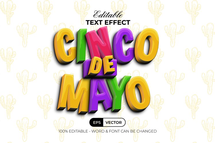 Colorful Cinco De Mayo Text Effect example image 1