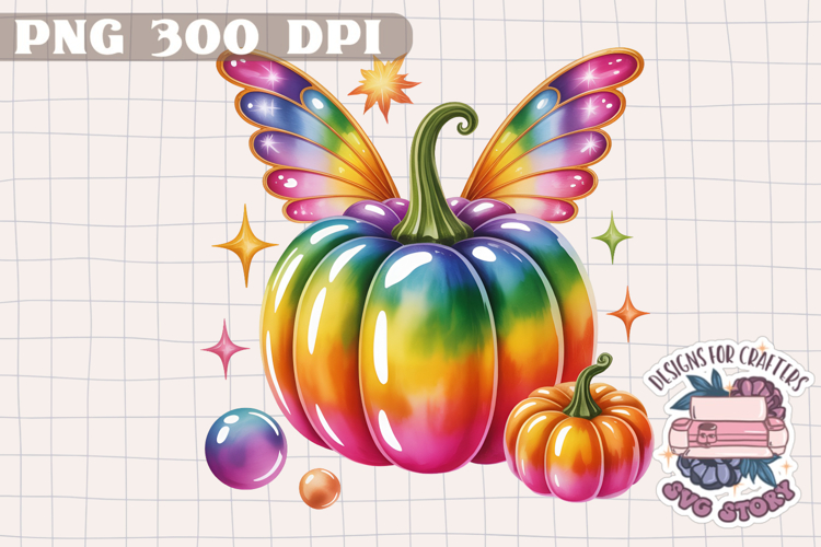 Autumn Pumpkin Sublimation design Fall Decorative Color PNG