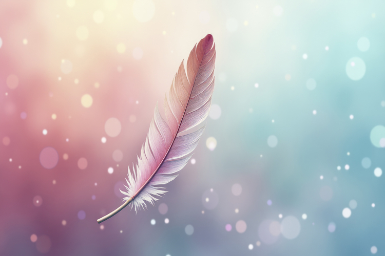 Floating Feather with a Soft Color Background Wallpaper