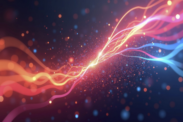 Energy Waves and Data Flow Background Wallpaper