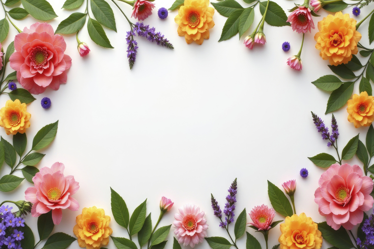 Colorful Floral Border background