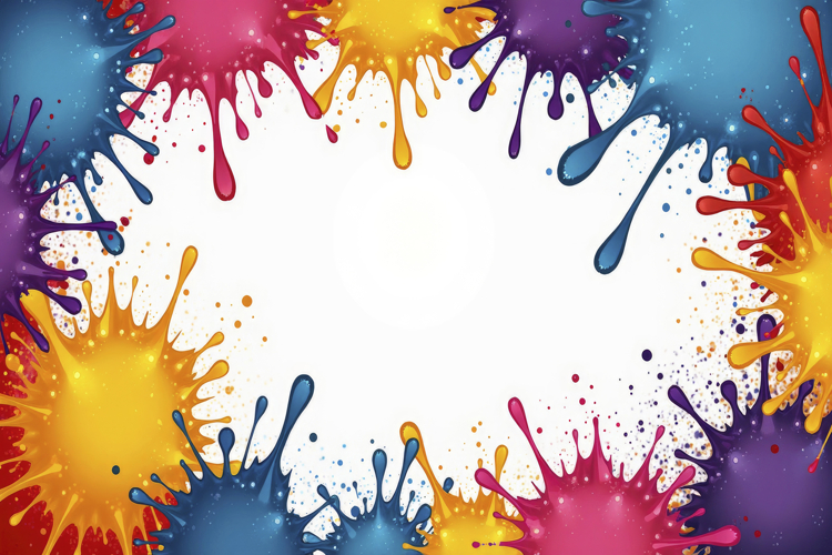 Colorful Splash Border Background