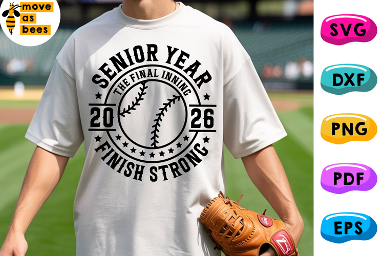 Softball, Baseball Senior Year 2026 Svg, Png, Finish Strong example image 1