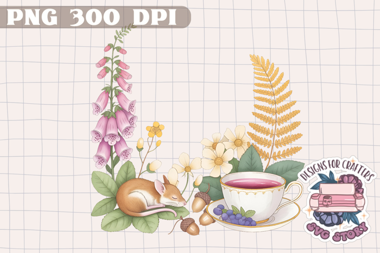 Watercolor Delicate Cottage core Summer Clipart PNG