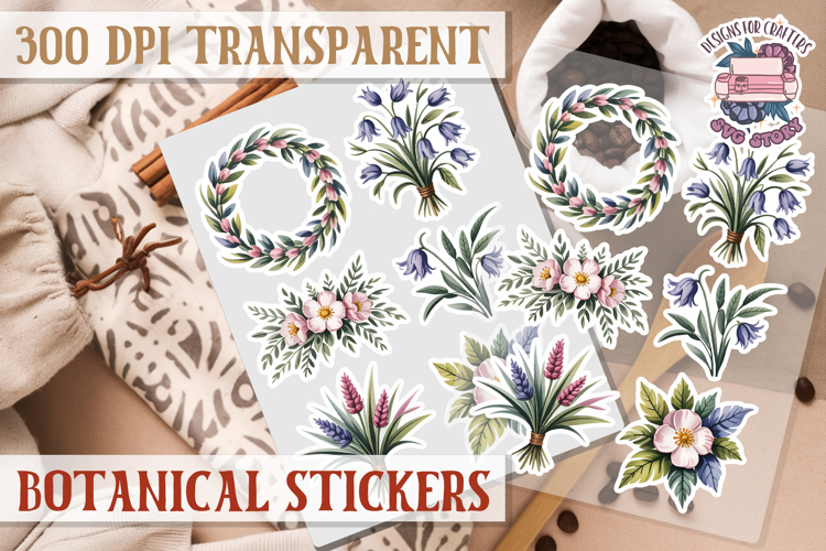 Botanical sticker sheet Spring Botanical PNG flowers