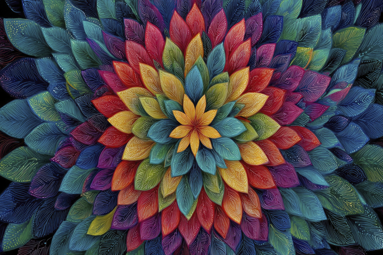 Colorful Floral Mandala Background