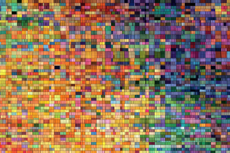 Dense Pattern of Multicolored Small Squares Background