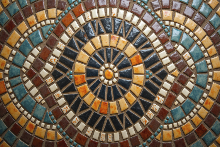 Circular Mosaic Pattern Background Wallpaper