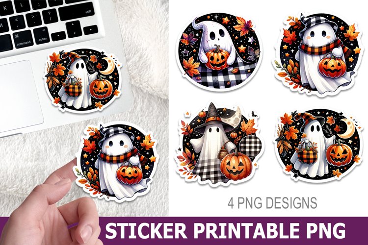 Halloween Ghost Sticker Printable | High Quality 300 Dpi