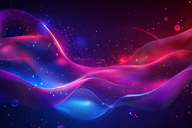 Pink and Blue Glowing Waves Background Wallpaper