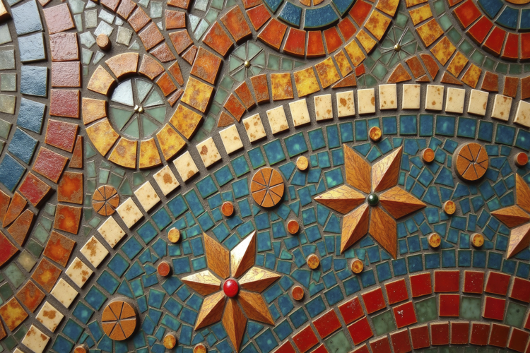 Vibrant Mosaic Artwork Background Wallpaper