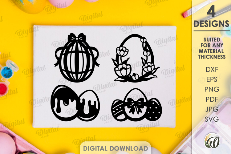 Happy Easter Elements. Easter Eggs SVG