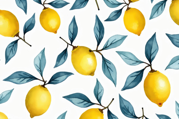 Lemon With Leaves Background