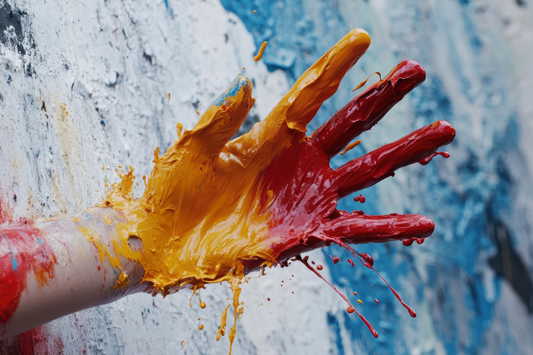 Painted Hand Background Wallpaper
