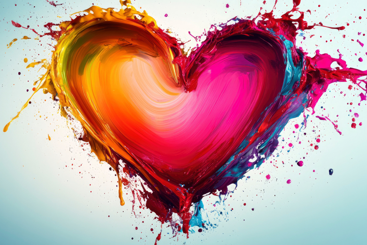 Colorful Heart Background Wallpaper