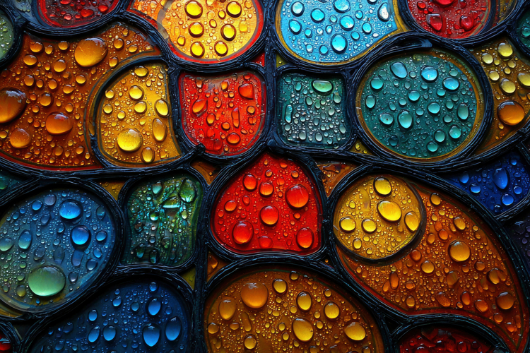 Stained Glass Water Droplets Background Wallpaper example image 1