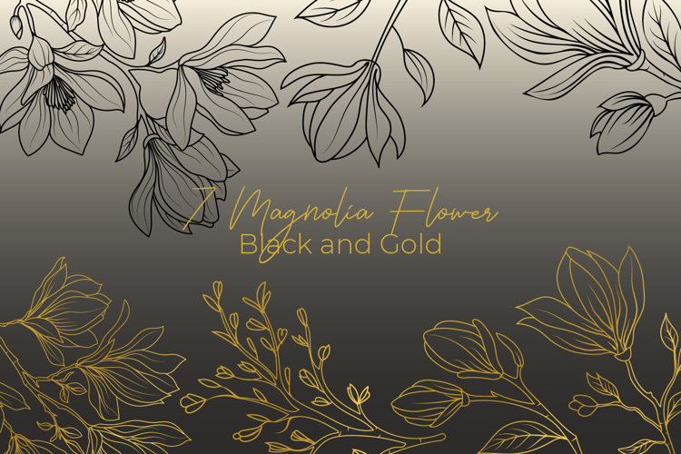 Magnolia Flower Line Art